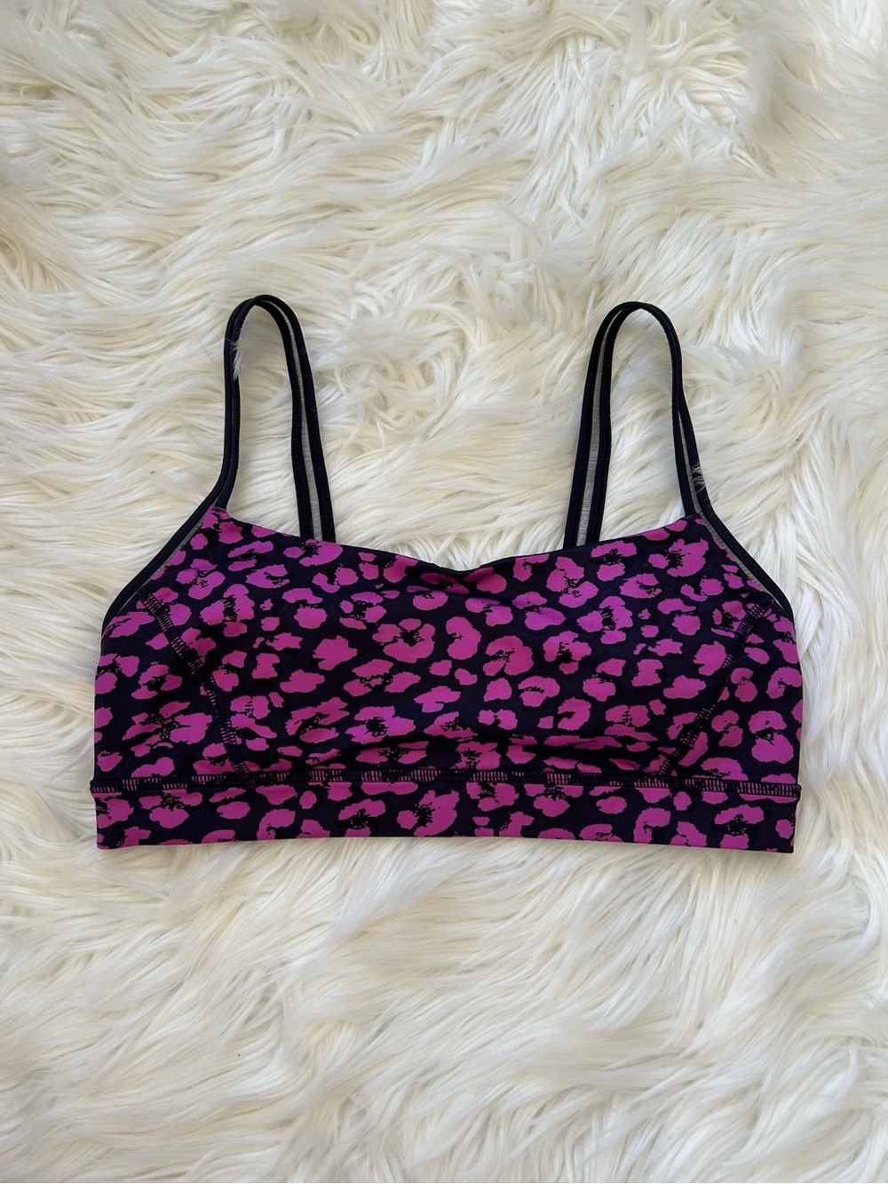 Lululemon Purple Leopard Mesh Bra, Size 8